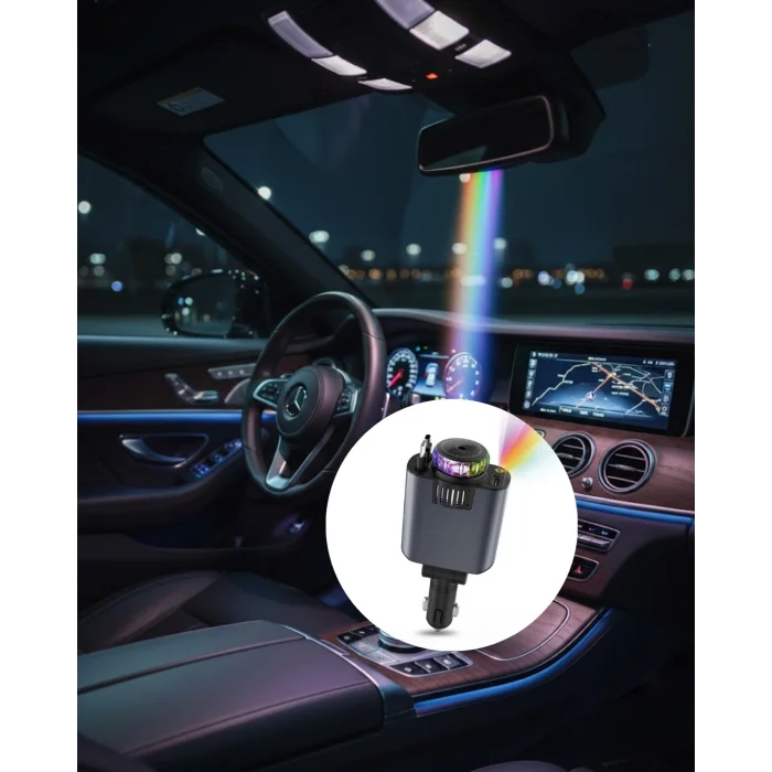 BUĞZ Araç İçi Çok Fonksiyonlu Şarj Cihazı Hava Nemlendirici Aroma ve Yıldız Işık