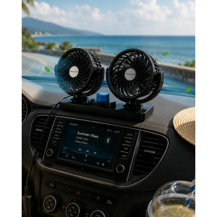 BUĞZ Araç İçi Fan 2 Kademeli Oynar Başlıklı Sessiz Oto Vantilatör
