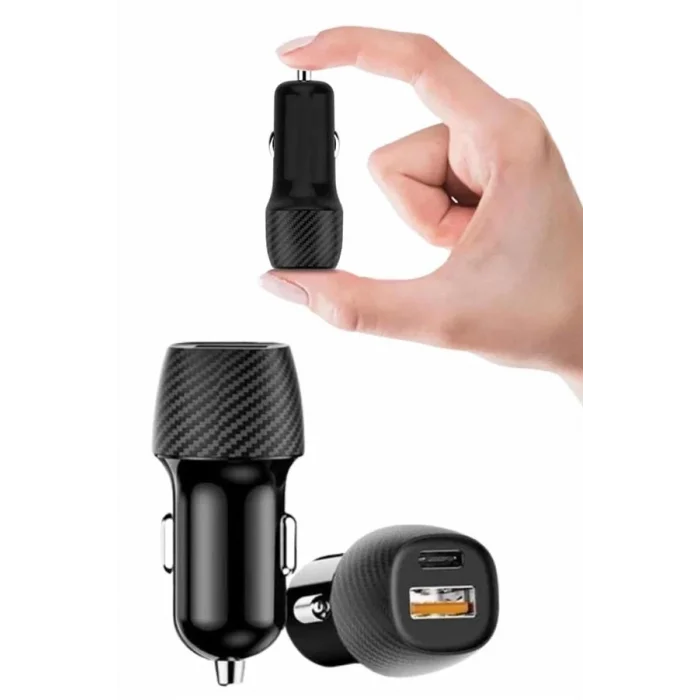  Araç İçi Hızlı Şarj Soketi 38W Oto Çakmaklık Type-C Araba Çakmaklık