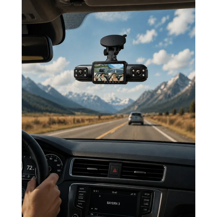 BUĞZ Araç İçi Kamera Full HD Gece Görüşlü 4 Kamera Destekli Geniş Açılı Kayıt