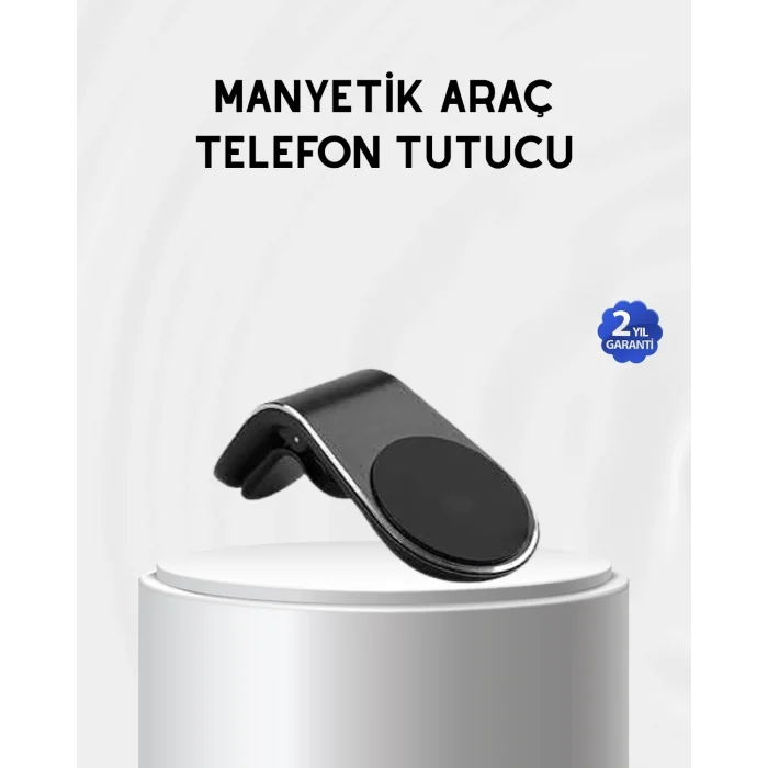 BUĞZ Araç İçi Manyetik Telefon Tutucu Güçlü Klipsli ve 360 Derece Ayarlanabilir