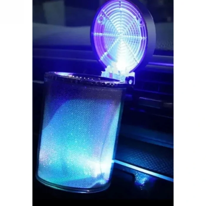 BUĞZ Araç İçi Oto Kokusuz Küllük RGB Işıklı Kapaklı