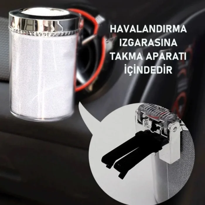 BUĞZ Araç İçi Oto Kokusuz Küllük RGB Işıklı Kapaklı