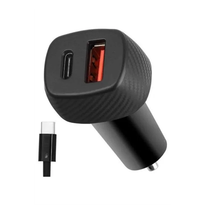 BUĞZ Araç İçi Şarj Cihazı 38W Güç Kapasiteli Type-C Girişli Araba Çakmaklık - Lisinya