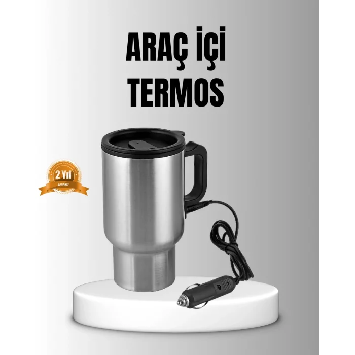 BUĞZ Araç İçi Su Isıtıcı Termos Kupa 12 Watt Enerji Tasarruflu