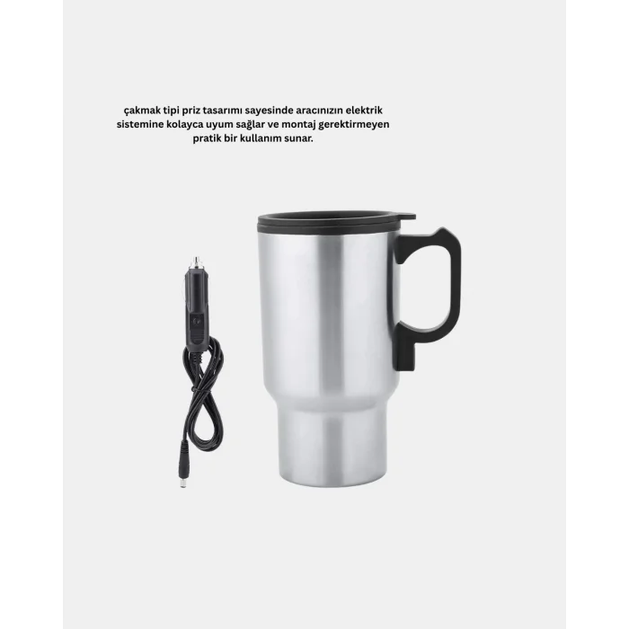 BUĞZ Araç İçi Su Isıtıcı Termos Kupa 12 Watt Enerji Tasarruflu