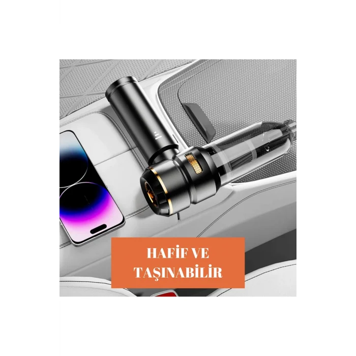 BUĞZ Araç içi süpürge şarjlı gümüş 0-250 watt 71-80 dba 2 yıl garantili 2-3 saat şarj süresi