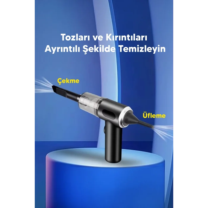 BUĞZ Araç içi süpürge siyah 0-250 watt 5-10 dba ses seviyesi 1-2 saat şarj 2 yıl garantili