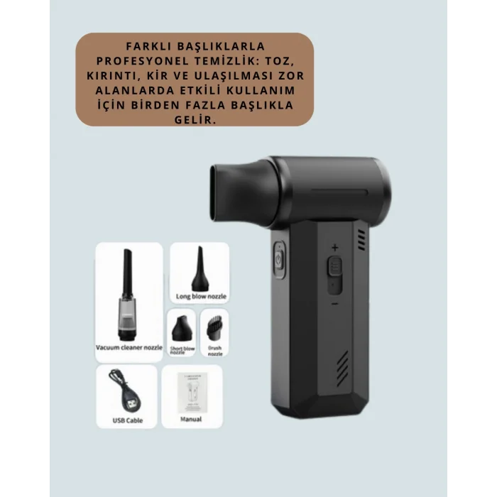 BUĞZ Araç İçi ve Ev İçin Güçlü Hava Üfleyici Toz Temizleme Makinesi