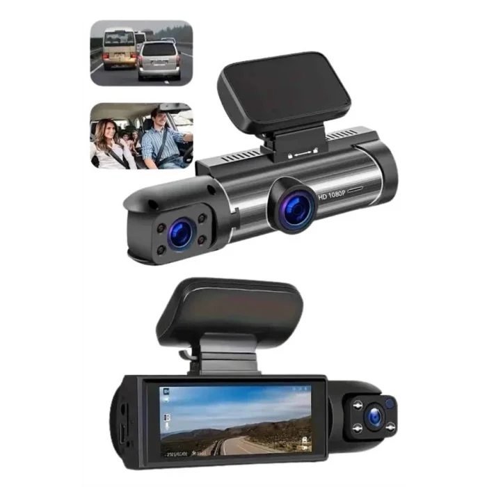  Araç Kamerası Black Box Çift Kameralı Ekranlı Full HD Sürüş Kamerası