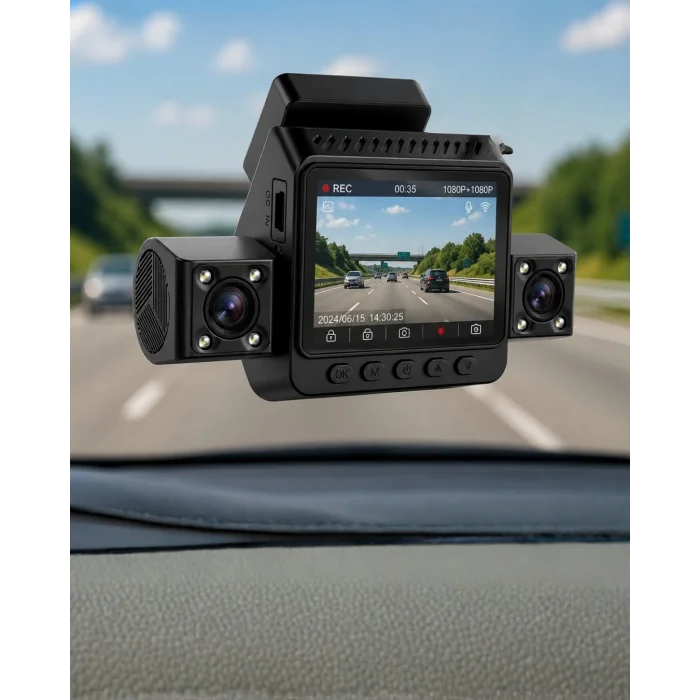BUĞZ Araç Ön Arka İç Kamera Sistemi Full HD Hareket Sensörlü Kayıt Cihazı