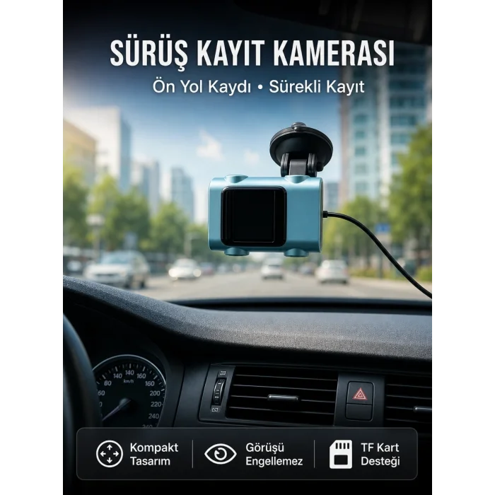 BUĞZ Araç Ön Cam Kamerası Sürüş Güvenliği İçin Video Kayıt Yeni Nesil