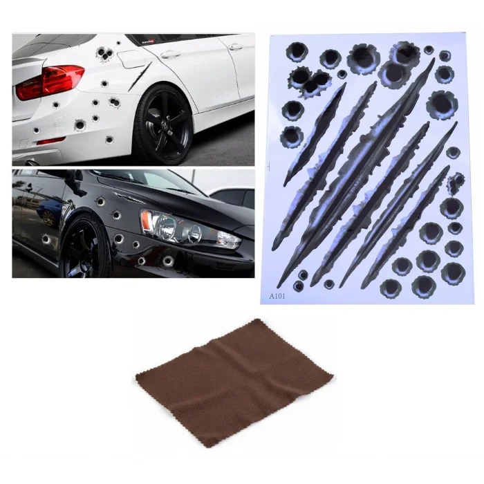 BUĞZ Araç Sticker Seti Yara Bere Oto Sticker Yara Şeklinde 3D