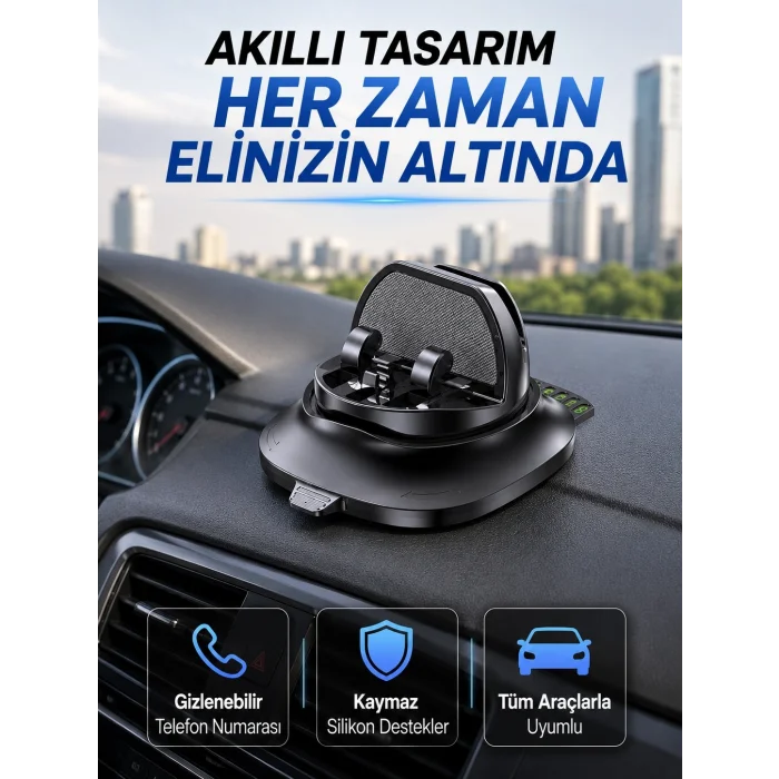 BUĞZ Araç Torpidosu İçin Telefon Tutucu Gizlenebilir Park Telefon Numaralı Stand