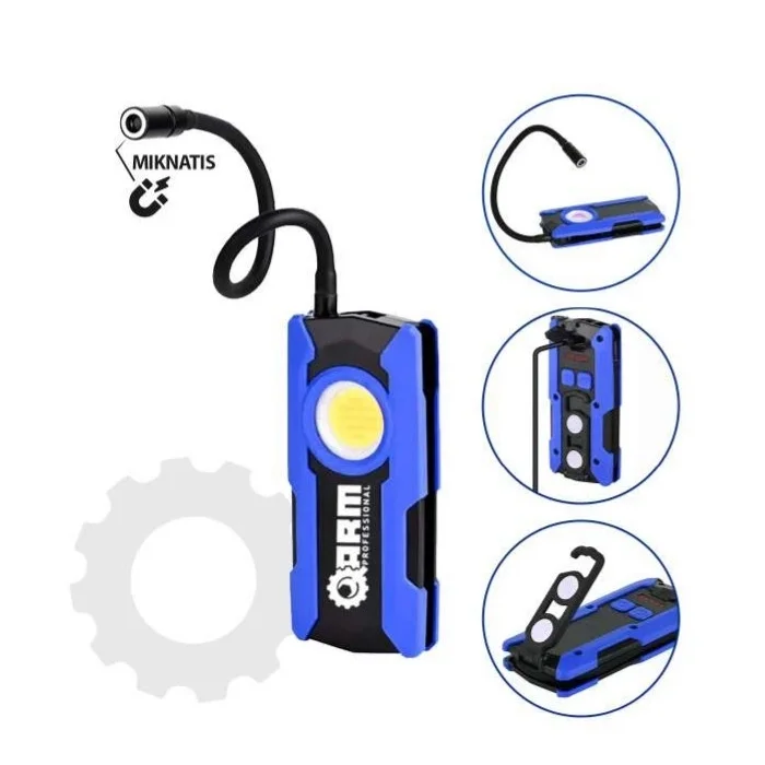 BUĞZ Arm Esen380 Esnek Başlıklı 1500 Lümen Şarjlı Çalışma Lambası