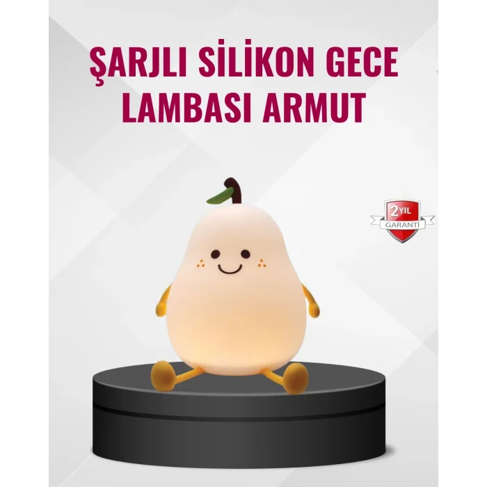 BUĞZ Armut Gece Lambası USB Şarjlı Ayarlanabilir LED Işık