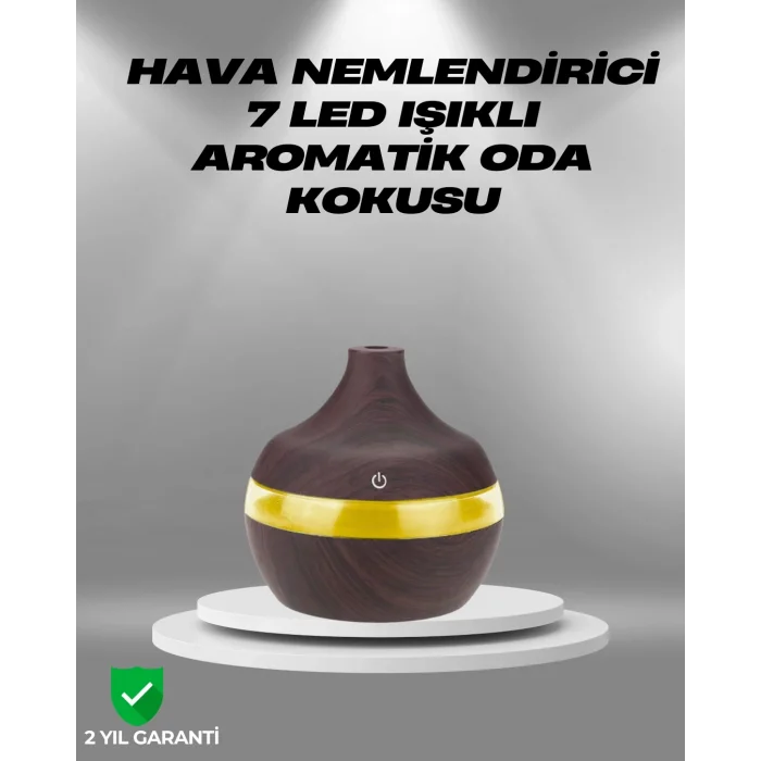 BUĞZ Aromaterapi Uyumlu 300 ml LED Işıklı Oda Kokusu Difüzörü