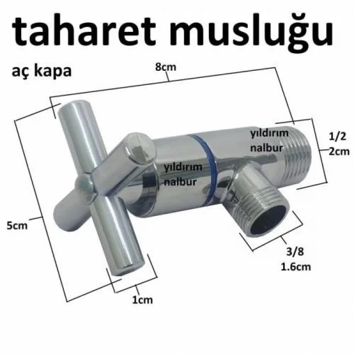  Artı Aç Kapa 4 Kollu Krom Çevirveli Taharet Musluğu