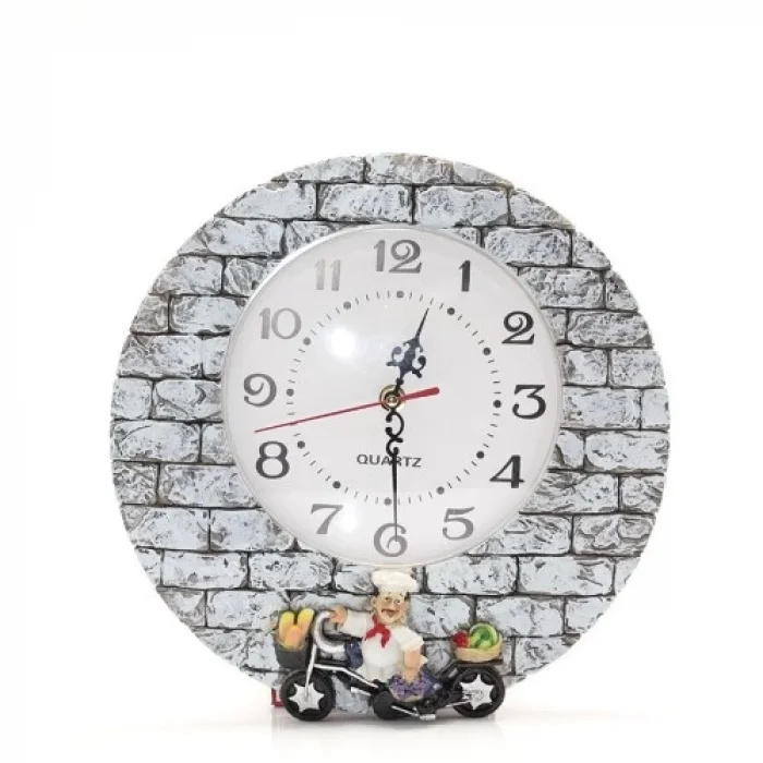  Aşçı Tasarımlı Polyester Duvar Saati Model 1