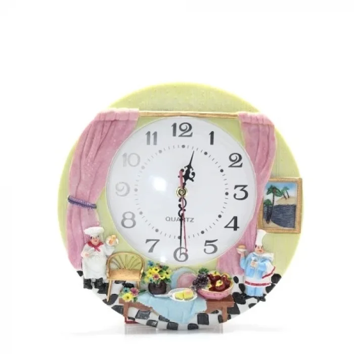  Aşçı Tasarımlı Polyester Duvar Saati Model 3