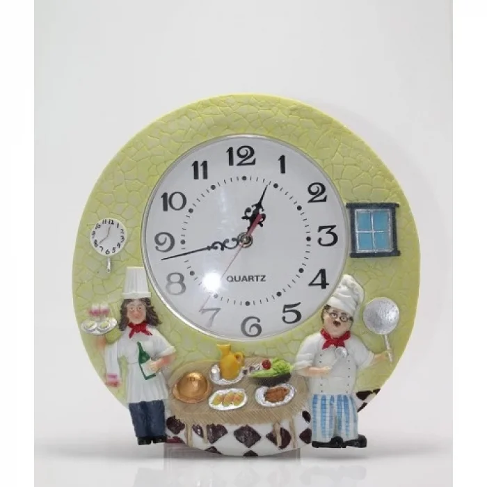  Aşçı Tasarımlı Polyester Duvar Saati Model 4