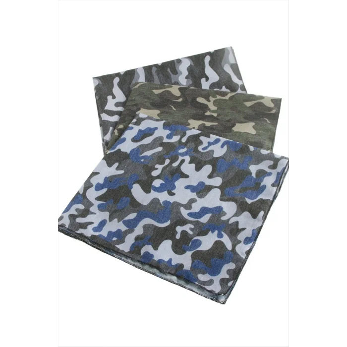 BUĞZ Asker Desenli Keten Bandana 50*50