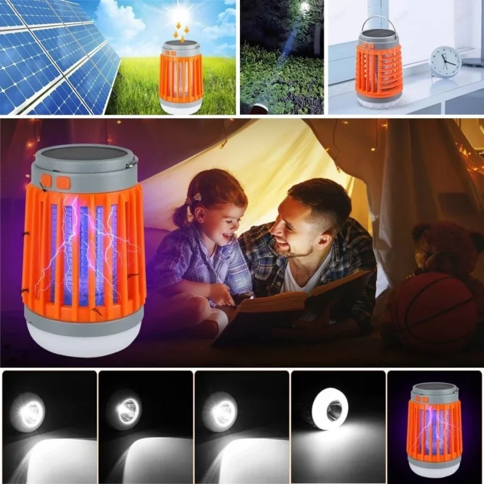 BUĞZ Askılı Solar Enerji İle Şarj Olabilen Sinek Öldürücü Kamp Feneri Işıldak ( BUĞZ )