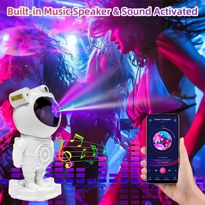 BUĞZ Astronot Gece Lambası Projektör Bluetooth Hoparlör Uzaktan Kumandalı Bx40