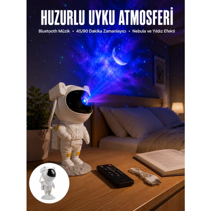 BUĞZ Astronot Görünümlü Projeksiyon Speaker Taşınabilir