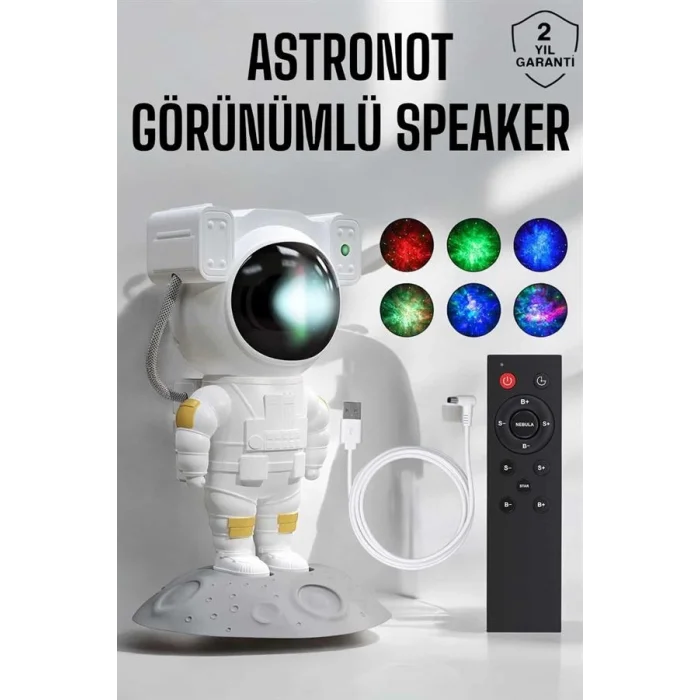 BUĞZ Astronot Görünümlü Projeksiyon Speaker Taşınabilir - BUĞZ