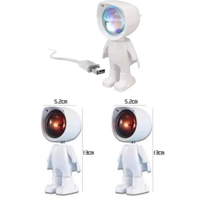  Astronot Işık Projektörü Gökkuşağı Projeksiyon Gece Lambası Hediyelik