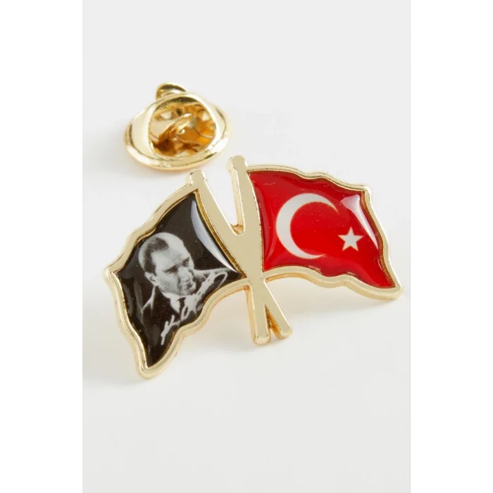 BUĞZ 2 cm Metal Atatürk Ay Yıldız Yaka Rozeti - Tekli Paket, Günlük Kullanıma Uygun BX-313731
