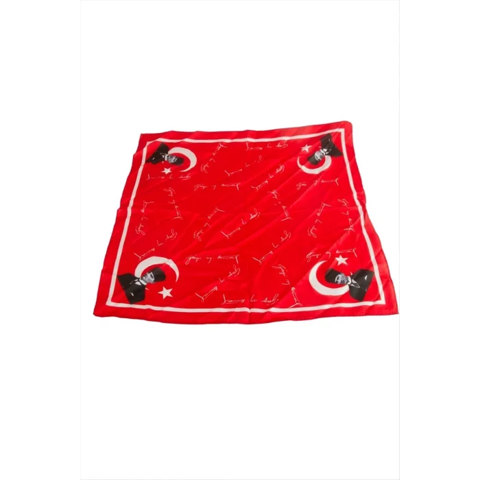 BUĞZ Atatürk İmzalı Zr Saten Fular 50*50 cm