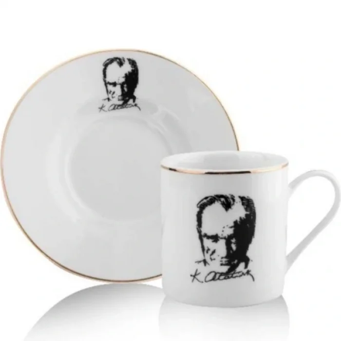 BUĞZ Atatürk Tasarımlı Porselen 2li Kahve Seti