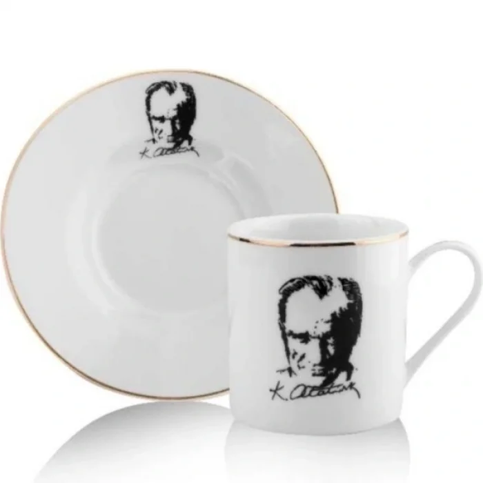 BUĞZ Atatürk Tasarımlı Porselen 2li Kahve Seti