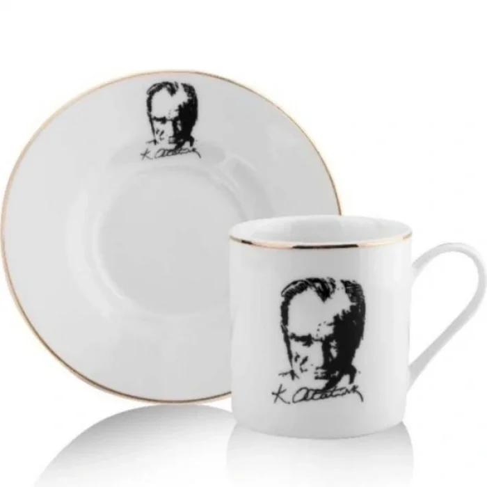 BUĞZ Atatürk Tasarımlı Porselen 2li Kahve Seti