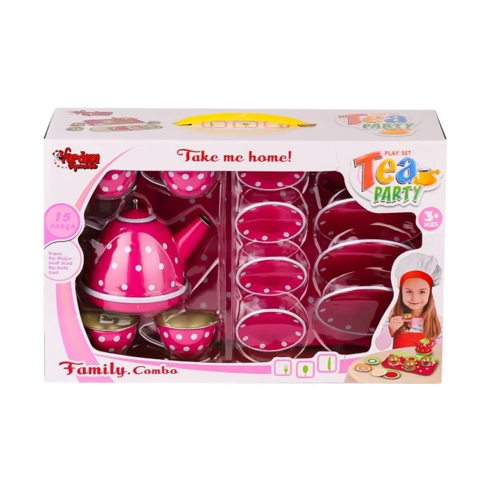  ATF-2020B-2020C Puantiyeli Metal Çay Seti 15 Parça -Vardem Oyuncak