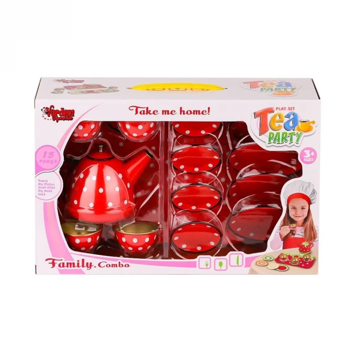  ATF-2020B-2020C Puantiyeli Metal Çay Seti 15 Parça -Vardem Oyuncak