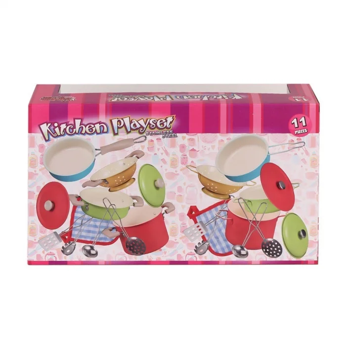 BUĞZ ATF-3815-7A Renkli Emaye Tencere Tava Seti 11 Parça