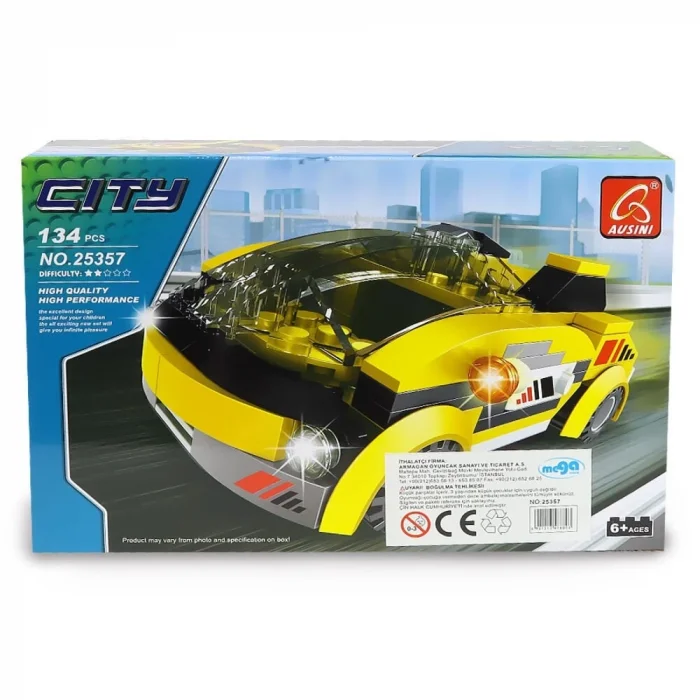  Ausini City Sarı Spor Araba 134 Parça