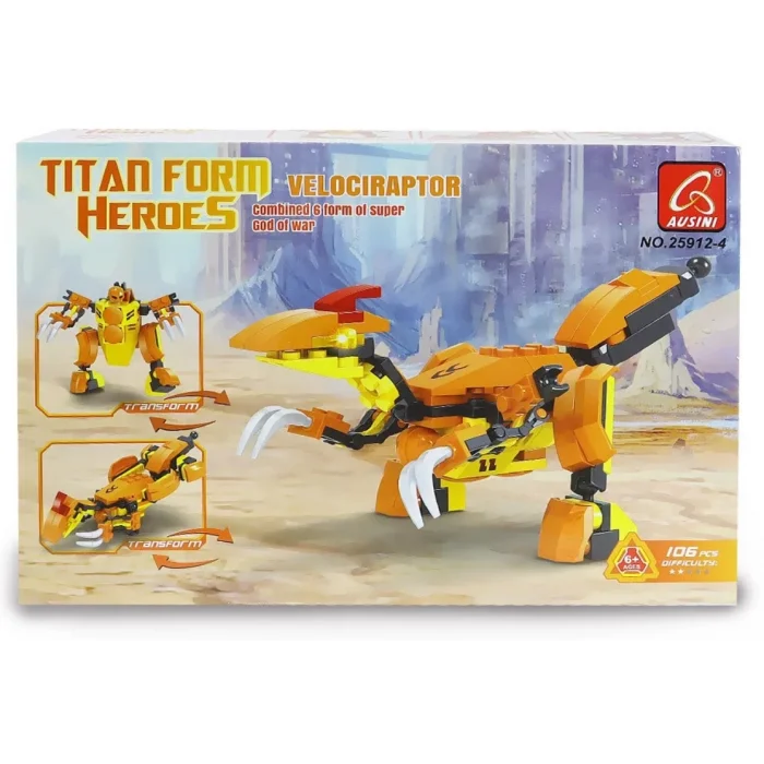  Ausini Titan Form Heroes-4 Velaciraptor 106 Parça