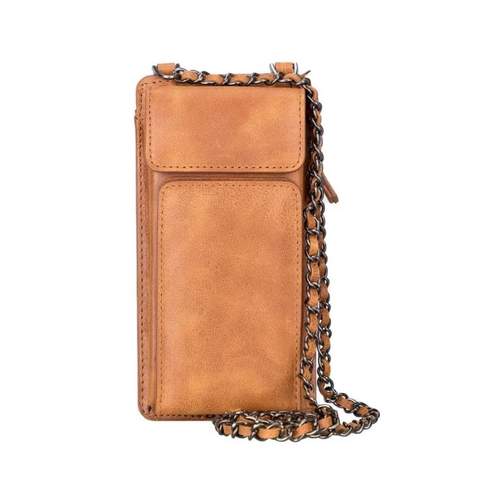  Avjin 6.9 inch Uyumlu Deri Kılıf Cüzdan Askılı TN11 Taba