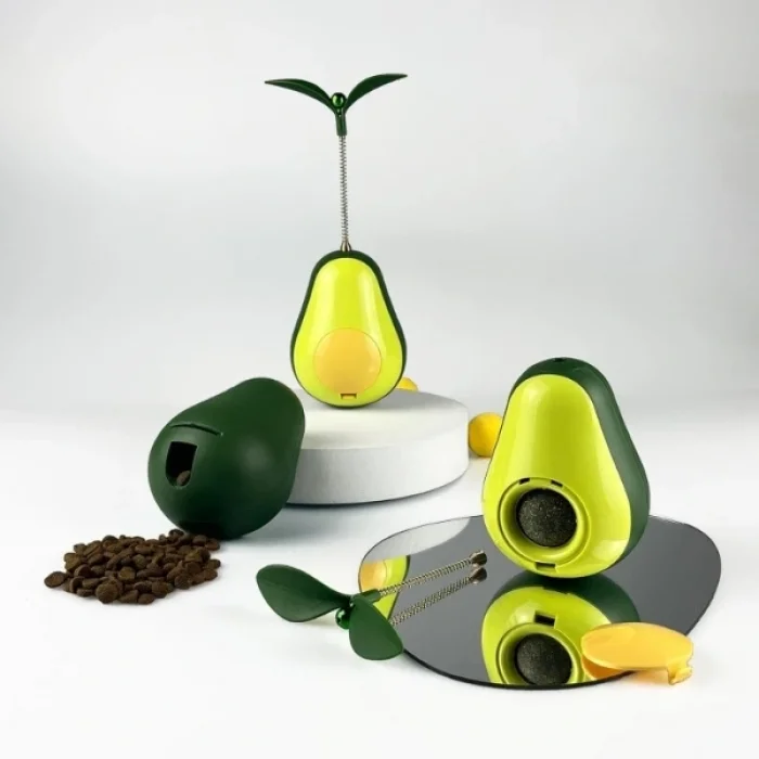 BUĞZ Avokado Şeklinde Kedi Naneli ve Mama Hazneli Kedi Oyuncağı