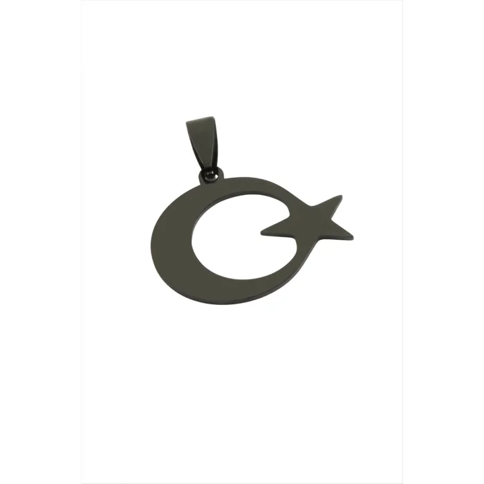 BUĞZ Ay Yıldız Çelik Kolye Ucu 2 cm