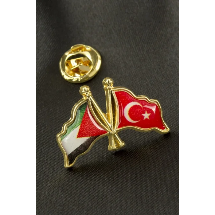 BUĞZ Ay Yıldız Filistin Yaka Rozet