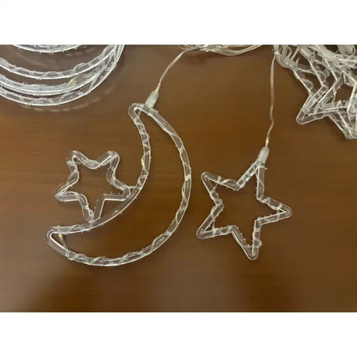 BUĞZ Ay Yıldız Perde Led 10 Saçaklı