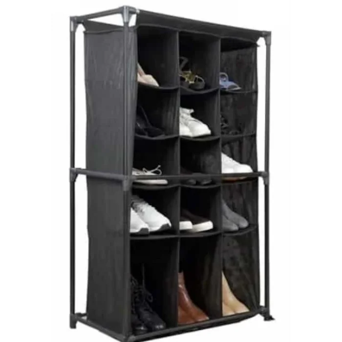 BUĞZ Ayakkabı Rafı - 15 Bölmeli Kumaş Ayakkabı Dolabı