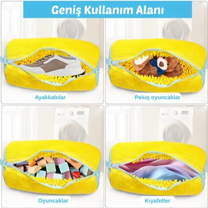 BUĞZ Ayakkabı Yıkama Torbası - Mikrofiber Astarlı - Fermuarlı - Geniş Kullanım Alanı