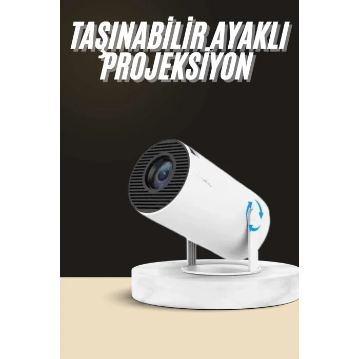 BUĞZ Ayaklı Projeksiyon Taşınabilir Mini Projektör Sinema Projektörü Android