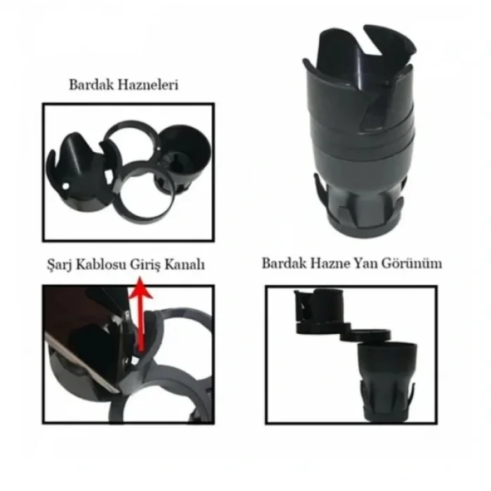 BUĞZ Ayarlanabilir Araç İçi Çoklu Bardak Tutacağı